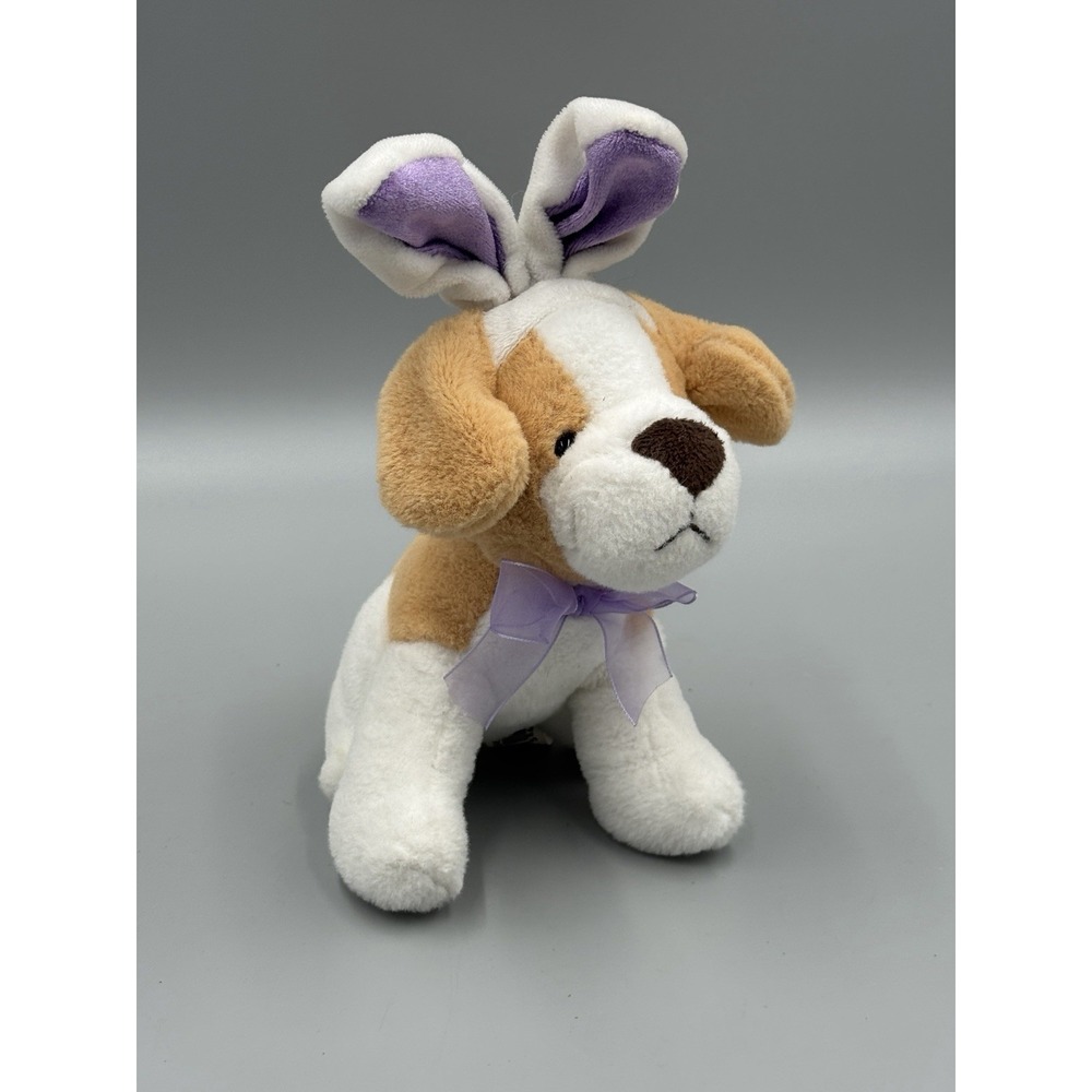 Dan Dee Puppy Dog Plush In Bunny Ears Brown White Small 7" Stuffed Animal 2016